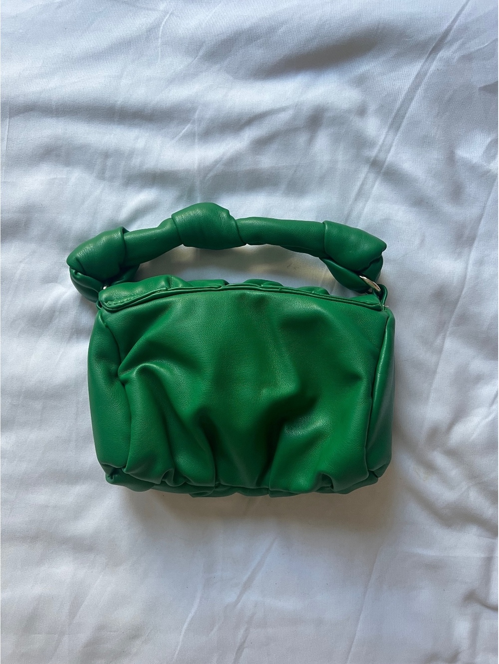 Zara Green Ruched Mini Shoulder Bag - Picture 2 of 6